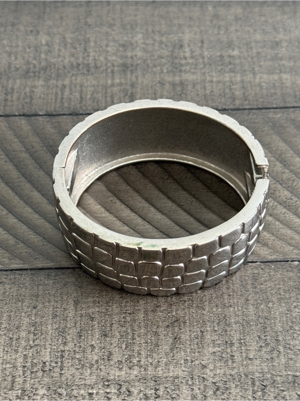 Silver-Toned Snake Skin Cuff Bracelet - Picture 2 of 9